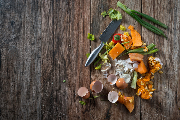 déchets et épluchures d'aliments